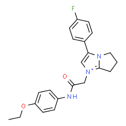ChemSpider 2D Image | 1-{2-[(4-Ethoxyphenyl)amino]-2-oxoethyl}-3-(4-fluorophenyl)-6,7-dihydro-5H-pyrrolo[1,2-a]imidazol-1-ium | C22H23FN3O2
