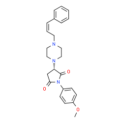 ChemSpider 2D Image | (3S)-1-(4-Methoxyphenyl)-3-{4-[(2Z)-3-phenyl-2-propen-1-yl]-1-piperazinyl}-2,5-pyrrolidinedione | C24H27N3O3
