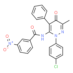 ChemSpider 2D Image | N-[2-(4-Chlorophenyl)-6-methyl-5-oxo-4-phenyl-2,5-dihydro-3-pyridazinyl]-3-nitrobenzamide | C24H17ClN4O4
