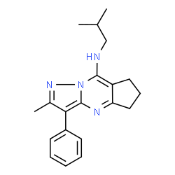 ChemSpider 2D Image | N-Isobutyl-2-methyl-3-phenyl-6,7-dihydro-5H-cyclopenta[d]pyrazolo[1,5-a]pyrimidin-8-amine | C20H24N4