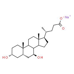 ChemSpider 2D Image | Sodium (3alpha,5beta,7beta,8xi,9xi,14xi)-3,7-dihydroxycholan-24-oate | C24H39NaO4