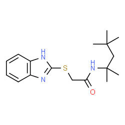 ChemSpider 2D Image | 2-(1H-Benzimidazol-2-ylsulfanyl)-N-(2,4,4-trimethyl-2-pentanyl)acetamide | C17H25N3OS