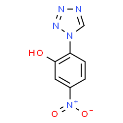 ChemSpider 2D Image | 5-Nitro-2-(1H-tetrazol-1-yl)phenol | C7H5N5O3