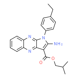 ChemSpider 2D Image | Isobutyl 2-amino-1-(4-ethylphenyl)-1H-pyrrolo[2,3-b]quinoxaline-3-carboxylate | C23H24N4O2