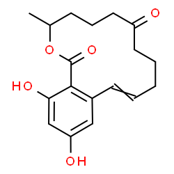 ChemSpider 2D Image | 14,16-Dihydroxy-3-methyl-3,4,5,6,9,10-hexahydro-1H-2-benzoxacyclotetradecine-1,7(8H)-dione | C18H22O5