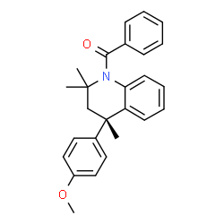 ChemSpider 2D Image | [(4S)-4-(4-Methoxyphenyl)-2,2,4-trimethyl-3,4-dihydro-1(2H)-quinolinyl](phenyl)methanone | C26H27NO2