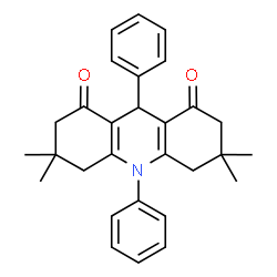 ChemSpider 2D Image | 3,3,6,6-Tetramethyl-9,10-diphenyl-3,4,6,7,9,10-hexahydro-1,8(2H,5H)-acridinedione | C29H31NO2