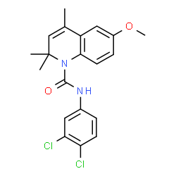 ChemSpider 2D Image | N-(3,4-dichlorophenyl)-6-methoxy-2,2,4-trimethylquinoline-1-carboxamide | C20H20Cl2N2O2