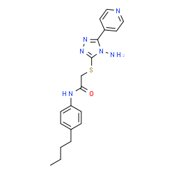 ChemSpider 2D Image | 2-{[4-Amino-5-(4-pyridinyl)-4H-1,2,4-triazol-3-yl]sulfanyl}-N-(4-butylphenyl)acetamide | C19H22N6OS