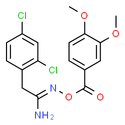 ChemSpider 2D Image | 2-(2,4-Dichlorophenyl)-N-[(3,4-dimethoxybenzoyl)oxy]ethanimidamide | C17H16Cl2N2O4