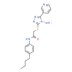 ChemSpider 2D Image | 2-{[4-Amino-5-(3-pyridinyl)-4H-1,2,4-triazol-3-yl]sulfanyl}-N-(4-butylphenyl)acetamide | C19H22N6OS