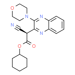 ChemSpider 2D Image | Cyclohexyl (2R)-cyano[3-(4-morpholinyl)-2-quinoxalinyl]acetate | C21H24N4O3