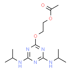 ChemSpider 2D Image | 2-{[4,6-Bis(isopropylamino)-1,3,5-triazin-2-yl]oxy}ethyl acetate | C13H23N5O3