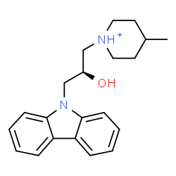 ChemSpider 2D Image | 1-[(2S)-3-(9H-Carbazol-9-yl)-2-hydroxypropyl]-4-methylpiperidinium | C21H27N2O