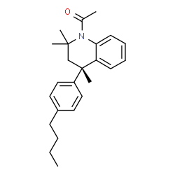 ChemSpider 2D Image | 1-[(4S)-4-(4-Butylphenyl)-2,2,4-trimethyl-3,4-dihydro-1(2H)-quinolinyl]ethanone | C24H31NO