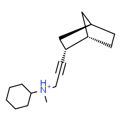 ChemSpider 2D Image | N-{3-[(1S,2R,4R)-Bicyclo[2.2.1]hept-2-yl]-2-propyn-1-yl}-N-methylcyclohexanaminium | C17H28N