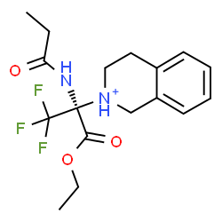 ChemSpider 2D Image | 2-[(2S)-3-Ethoxy-1,1,1-trifluoro-3-oxo-2-(propionylamino)-2-propanyl]-1,2,3,4-tetrahydroisoquinolinium | C17H22F3N2O3