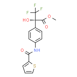 ChemSpider 2D Image | Methyl (2S)-3,3,3-trifluoro-2-hydroxy-2-{4-[(2-thienylcarbonyl)amino]phenyl}propanoate | C15H12F3NO4S