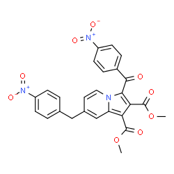 ChemSpider 2D Image | Dimethyl 3-(4-nitrobenzoyl)-7-(4-nitrobenzyl)-1,2-indolizinedicarboxylate | C26H19N3O9