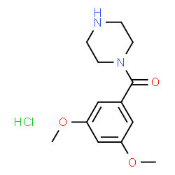 ChemSpider 2D Image | 1-(3,5-dimethoxybenzoyl)piperazine hydrochloride | C13H19ClN2O3