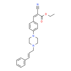 ChemSpider 2D Image | Ethyl (2Z)-2-cyano-3-(4-{4-[(2E)-3-phenyl-2-propen-1-yl]-1-piperazinyl}phenyl)acrylate | C25H27N3O2