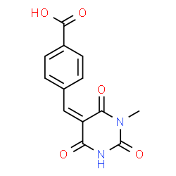 ChemSpider 2D Image | 4-[(Z)-(1-Methyl-2,4,6-trioxotetrahydro-5(2H)-pyrimidinylidene)methyl]benzoic acid | C13H10N2O5