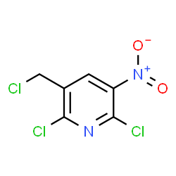 ChemSpider 2D Image | 2,6-Dichloro-3-chloromethyl-5-nitropyridine | C6H3Cl3N2O2