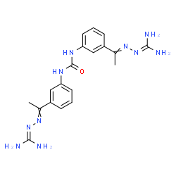 ChemSpider 2D Image | 1,3-Bis{3-[N-(diaminomethylene)ethanehydrazonoyl]phenyl}urea | C19H24N10O