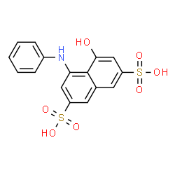 ChemSpider 2D Image | 4-Anilino-5-hydroxy-2,7-naphthalenedisulfonic acid | C16H13NO7S2