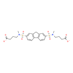 ChemSpider 2D Image | 4,4'-{9H-Fluorene-2,7-diylbis[sulfonyl(methylimino)]}dibutanoate | C23H26N2O8S2