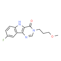 ChemSpider 2D Image | 8-Fluoro-3-(3-methoxypropyl)-3,5-dihydro-4H-pyrimido[5,4-b]indol-4-one | C14H14FN3O2