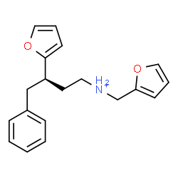 ChemSpider 2D Image | (3R)-3-(2-Furyl)-N-(2-furylmethyl)-4-phenyl-1-butanaminium | C19H22NO2