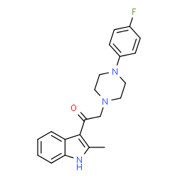 ChemSpider 2D Image | 2-[4-(4-Fluorophenyl)-1-piperazinyl]-1-(2-methyl-1H-indol-3-yl)ethanone | C21H22FN3O