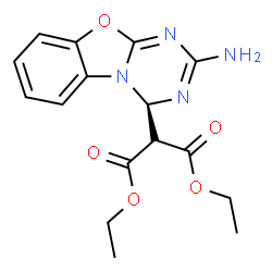 ChemSpider 2D Image | Diethyl [(4R)-2-amino-4H-[1,3,5]triazino[2,1-b][1,3]benzoxazol-4-yl]malonate | C16H18N4O5
