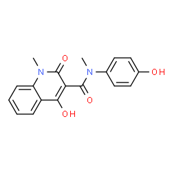 ChemSpider 2D Image | 4-Hydroxy-N-(4-hydroxyphenyl)-N,1-dimethyl-2-oxo-1,2-dihydro-3-quinolinecarboxamide | C18H16N2O4
