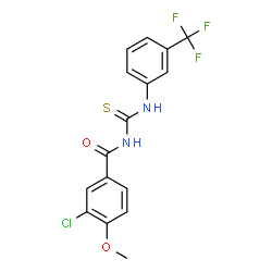 ChemSpider 2D Image | 3-Chloro-4-methoxy-N-{[3-(trifluoromethyl)phenyl]carbamothioyl}benzamide | C16H12ClF3N2O2S