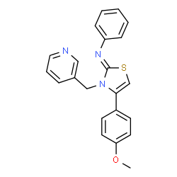 ChemSpider 2D Image | (2Z)-4-(4-Methoxyphenyl)-N-phenyl-3-(3-pyridinylmethyl)-1,3-thiazol-2(3H)-imine | C22H19N3OS
