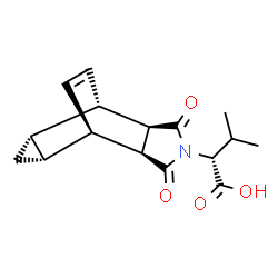 ChemSpider 2D Image | (2R)-2-[(1R,2S,6R,7S,8S,10R)-3,5-Dioxo-4-azatetracyclo[5.3.2.0~2,6~.0~8,10~]dodec-11-en-4-yl]-3-methylbutanoic acid | C16H19NO4