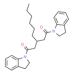 ChemSpider 2D Image | 1,5-Di(2,3-dihydro-1H-indol-1-yl)-3-hexyl-1,5-pentanedione | C27H34N2O2
