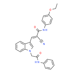 ChemSpider 2D Image | (2E)-3-[1-(2-Anilino-2-oxoethyl)-1H-indol-3-yl]-2-cyano-N-(4-ethoxyphenyl)acrylamide | C28H24N4O3