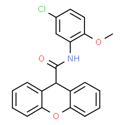 ChemSpider 2D Image | N-(5-Chloro-2-methoxyphenyl)-9H-xanthene-9-carboxamide | C21H16ClNO3