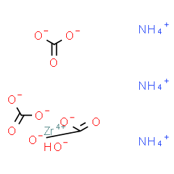 ChemSpider 2D Image | Ammonium zirconium(4+) carbonate hydroxide (3:1:3:1) | C3H13N3O10Zr