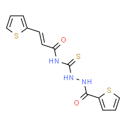 ChemSpider 2D Image | (2E)-3-(2-Thienyl)-N-{[2-(2-thienylcarbonyl)hydrazino]carbothioyl}acrylamide | C13H11N3O2S3