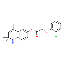 ChemSpider 2D Image | 2,2,4-trimethyl-1H-quinolin-6-yl 2-(2-chlorophenoxy)acetate | C20H20ClNO3