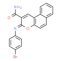 ChemSpider 2D Image | (3Z)-3-[(4-Bromophenyl)imino]-3H-benzo[f]chromene-2-carboxamide | C20H13BrN2O2