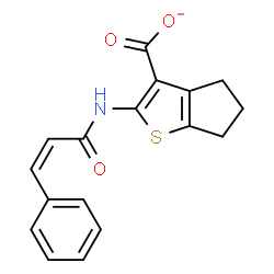 ChemSpider 2D Image | 2-{[(2Z)-3-Phenyl-2-propenoyl]amino}-5,6-dihydro-4H-cyclopenta[b]thiophene-3-carboxylate | C17H14NO3S