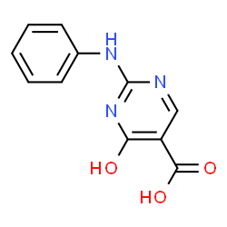 ChemSpider 2D Image | 4-Hydroxy-2-(phenylamino)pyrimidine-5-carboxylic acid | C11H9N3O3