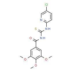 ChemSpider 2D Image | N-[(5-Chloro-2-pyridinyl)carbamothioyl]-3,4,5-trimethoxybenzamide | C16H16ClN3O4S