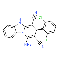 ChemSpider 2D Image | (3S)-1-Amino-3-(2,6-dichlorophenyl)-3,5-dihydropyrido[1,2-a]benzimidazole-2,4-dicarbonitrile | C19H11Cl2N5