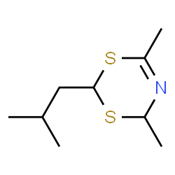 ChemSpider 2D Image | 2-Isobutyl-4,6-dimethyl-4H-1,3,5-dithiazine | C9H17NS2